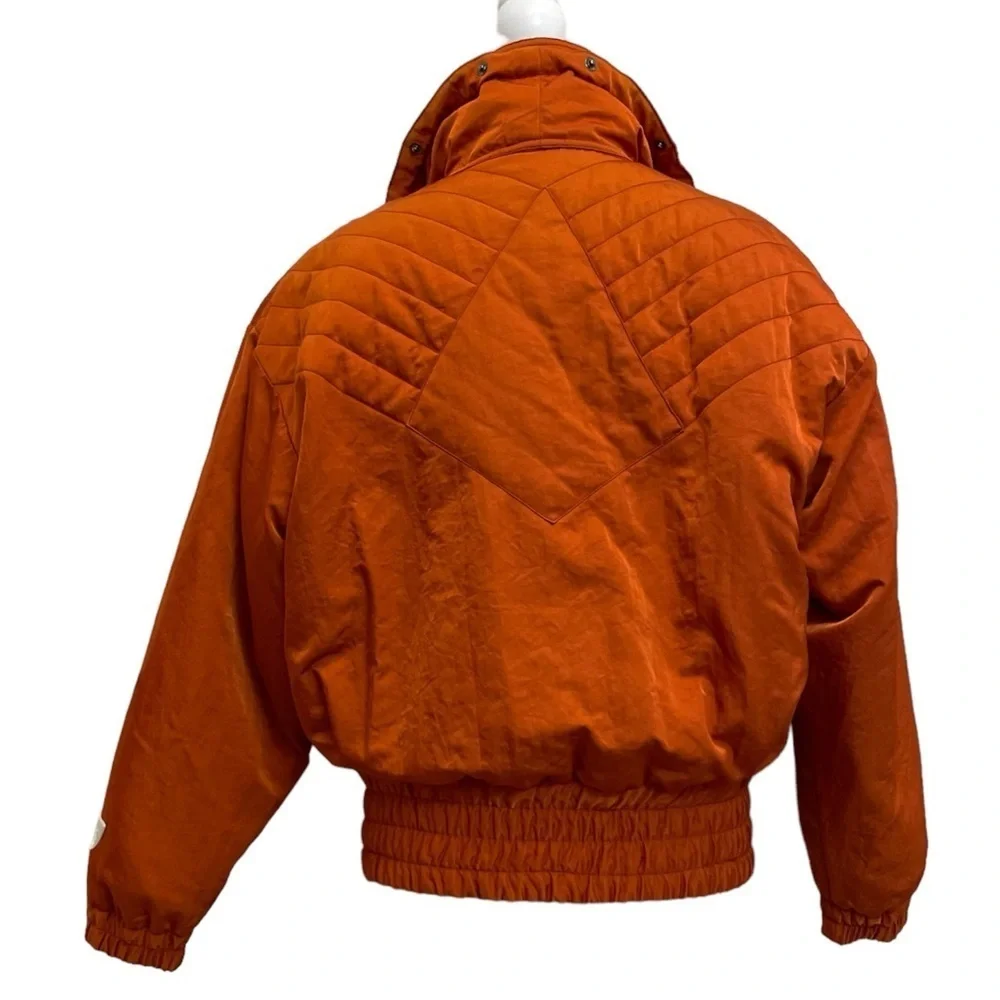 Fera Vintage Orange Ski & Snow Winter Softshell Puffer Jacket 70s 80s Style - Picture 4 of 14